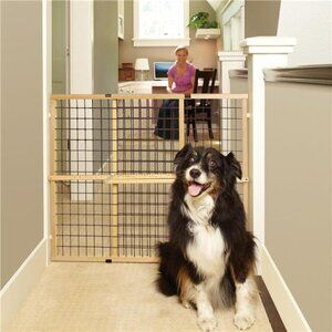 North States Wire Mesh Dog Gate: 29.5-50" Wide. Pressure Mount. No tools needed.